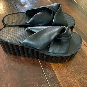 Tory Burch Knotted Scallop Wedge Platforms